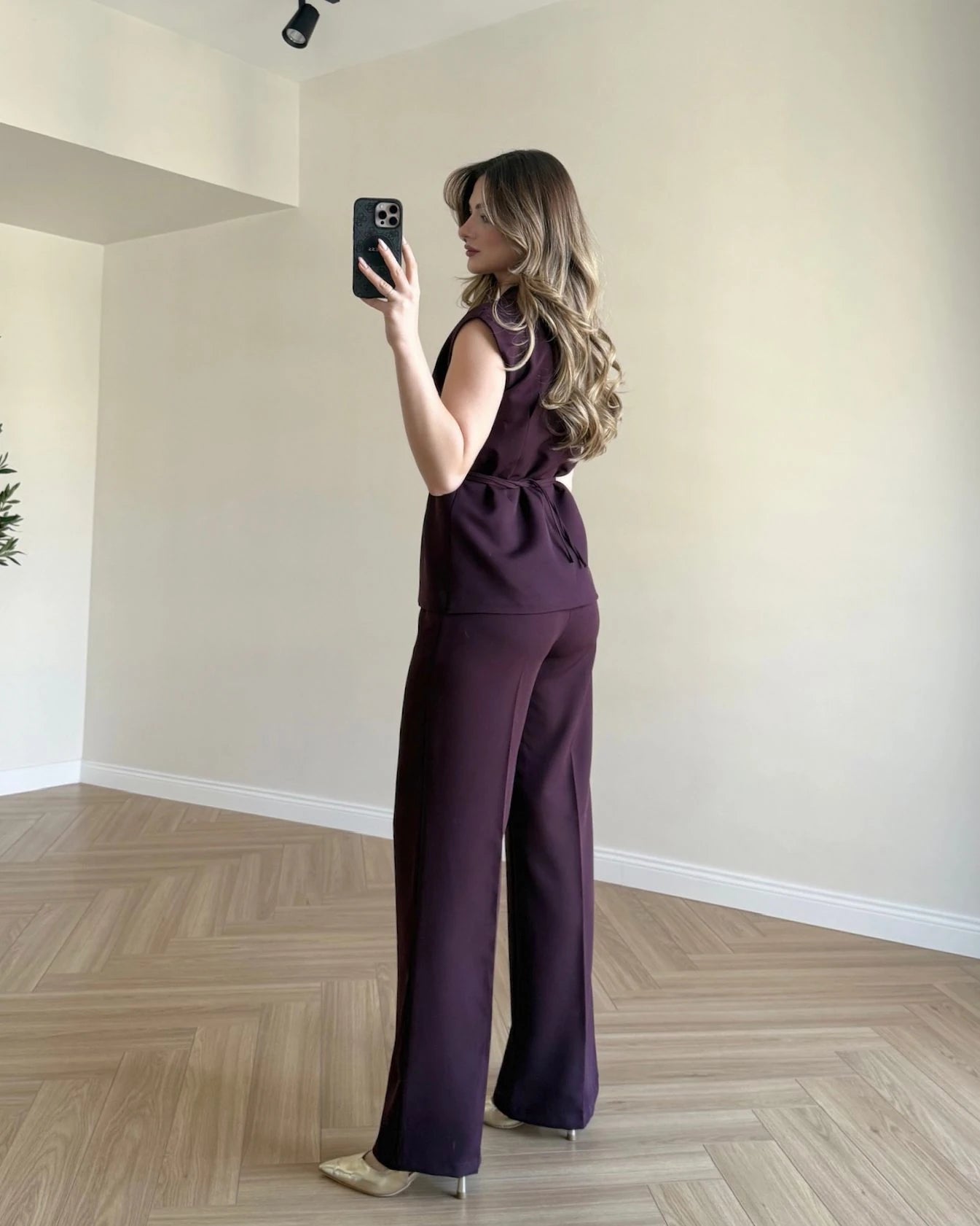 SERENA Premium Yelek Pantolon İkili Takım - Mürdüm